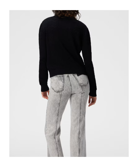 Missoni Crew Neck Sweater With Chevron Pattern In Black