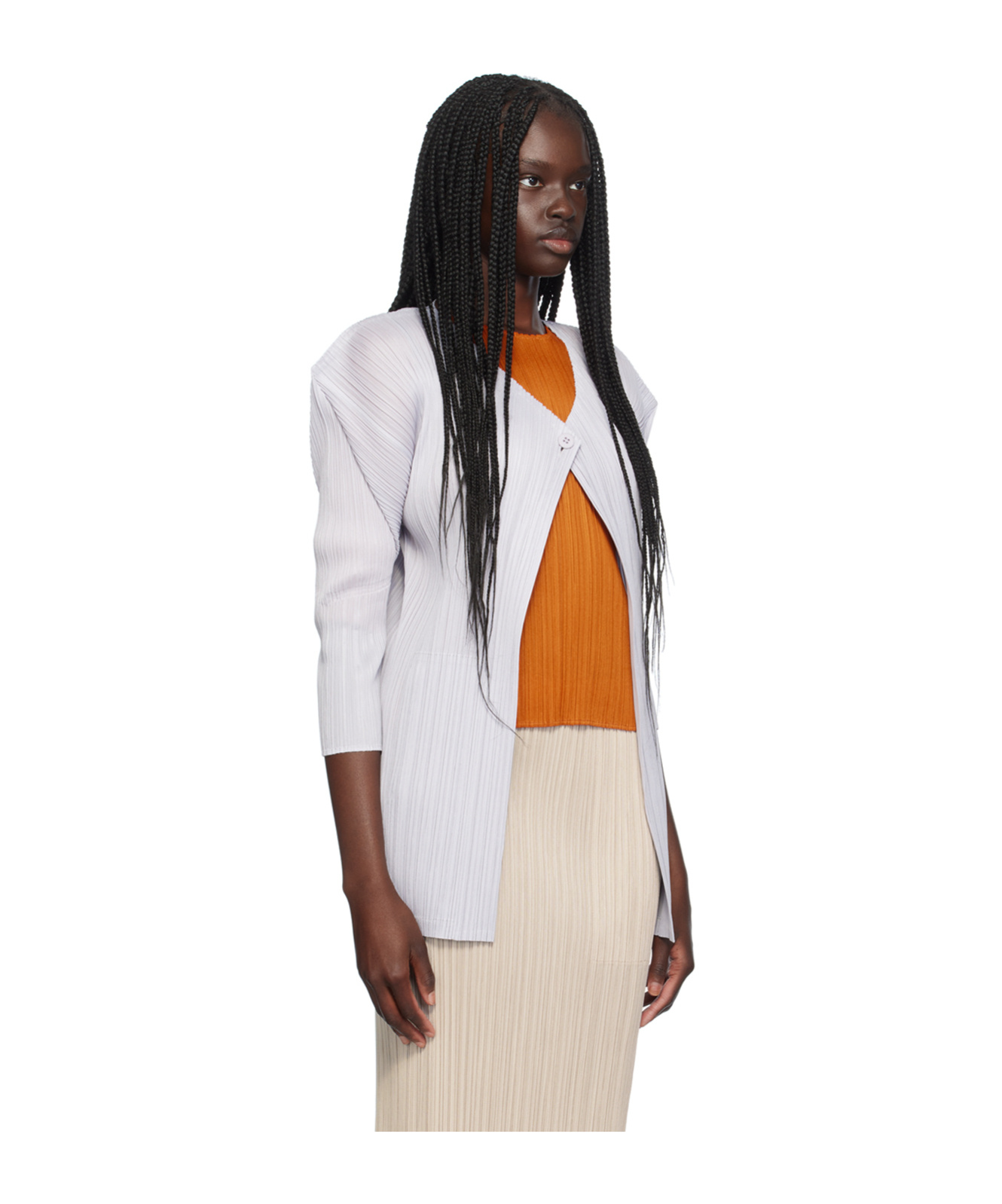 ISSEY MIYAKE MONTHLY COLORS JULY SINGLE-BUTTON SWEATER