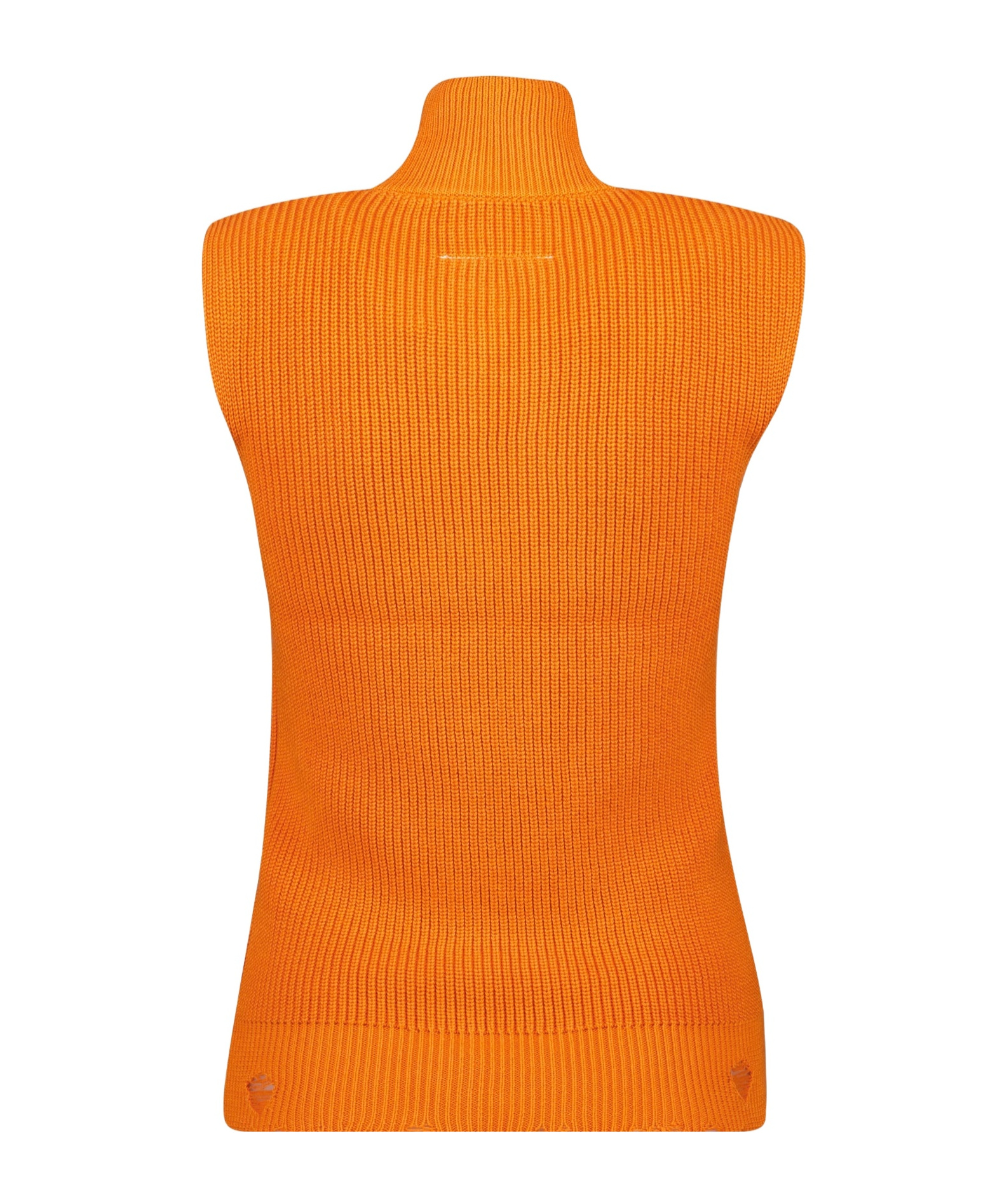 Shop Mm6 Maison Margiela Ribbed-knit Cardigan In Orange