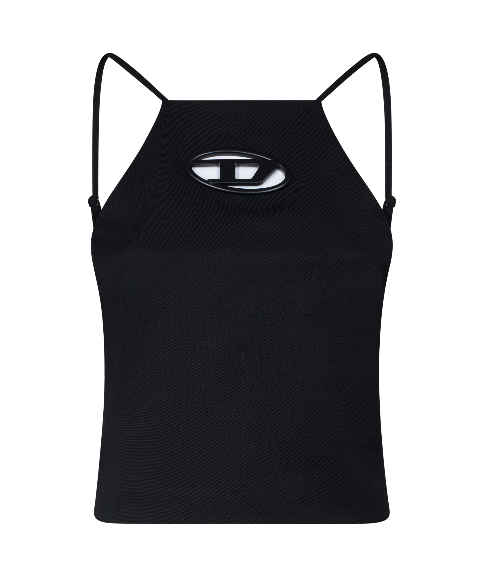 Diesel Black Stretch Polyester Blend T-wilight Top In Black
