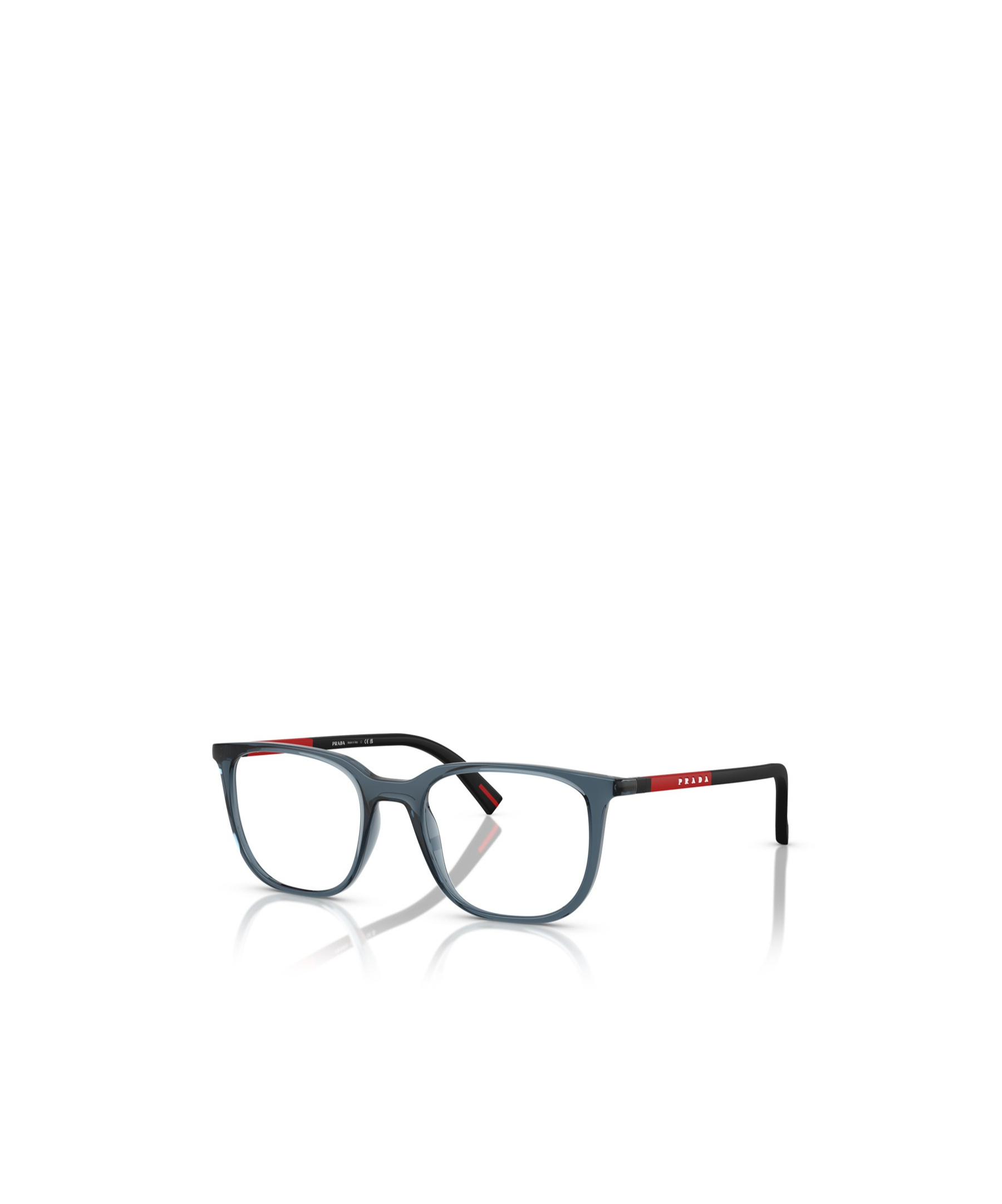 Prada Linea Rossa Ps 04rv Czh1o1 Blu Trasparente Glasses In Gray