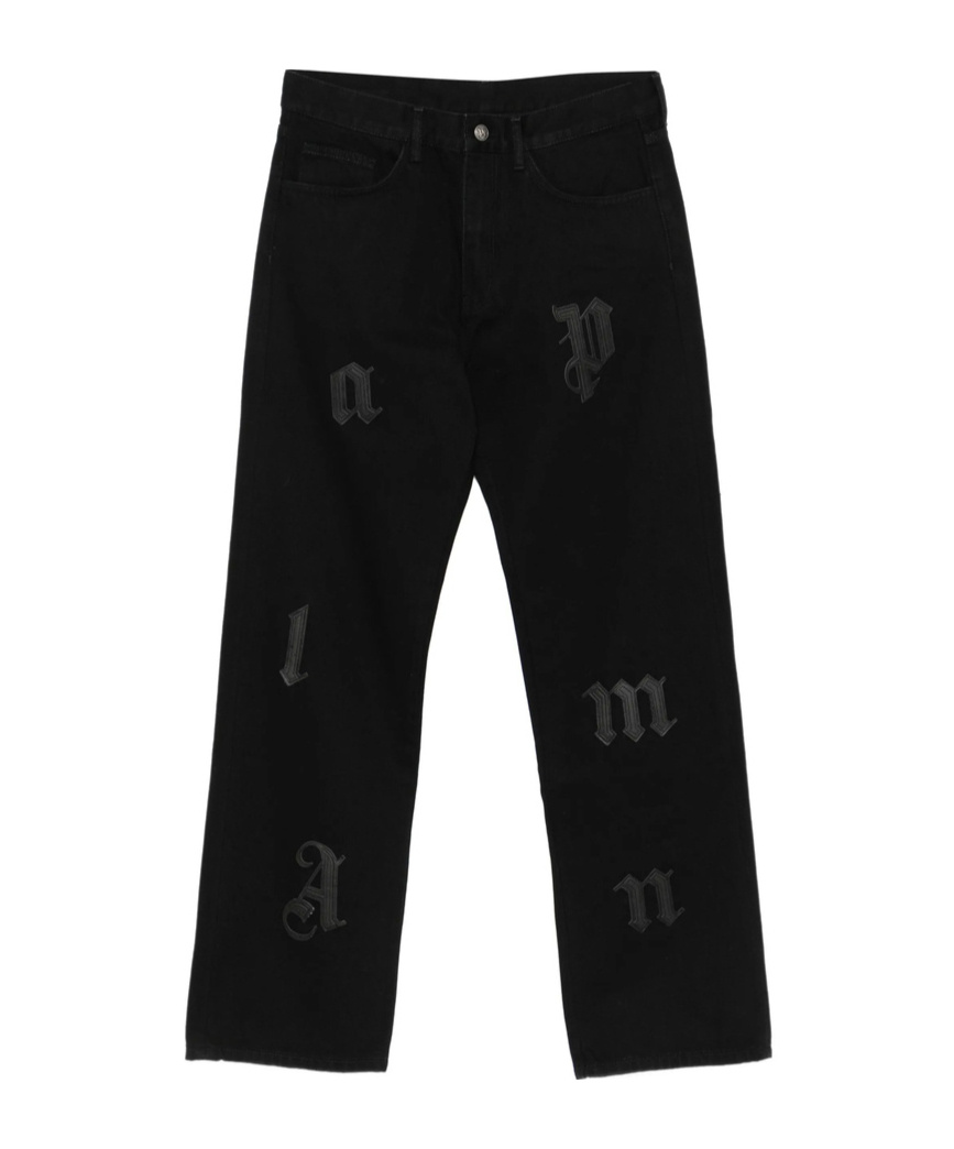 Palm Angels Logo-detail Jeans In Black