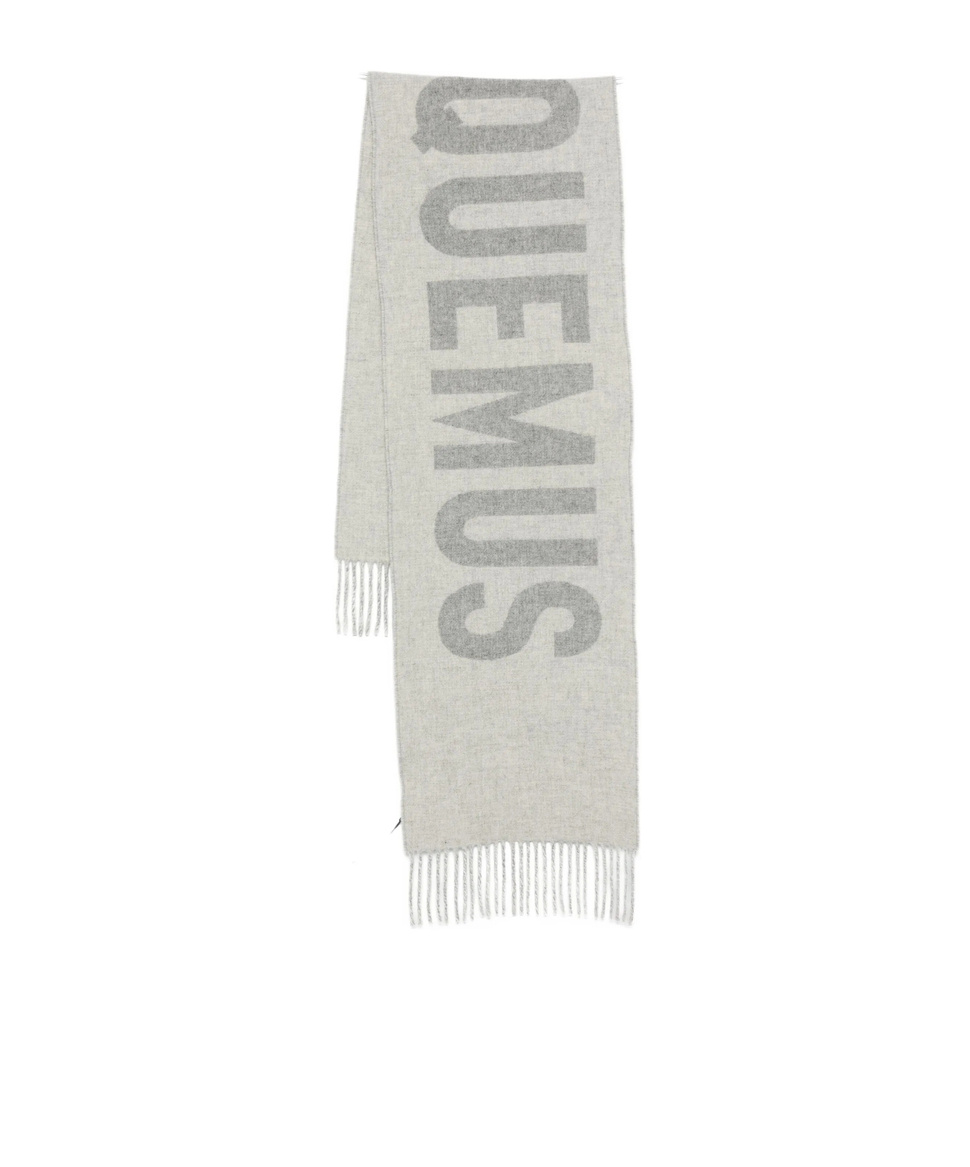 Jacquemus Wool Scarf With Logo In Gray