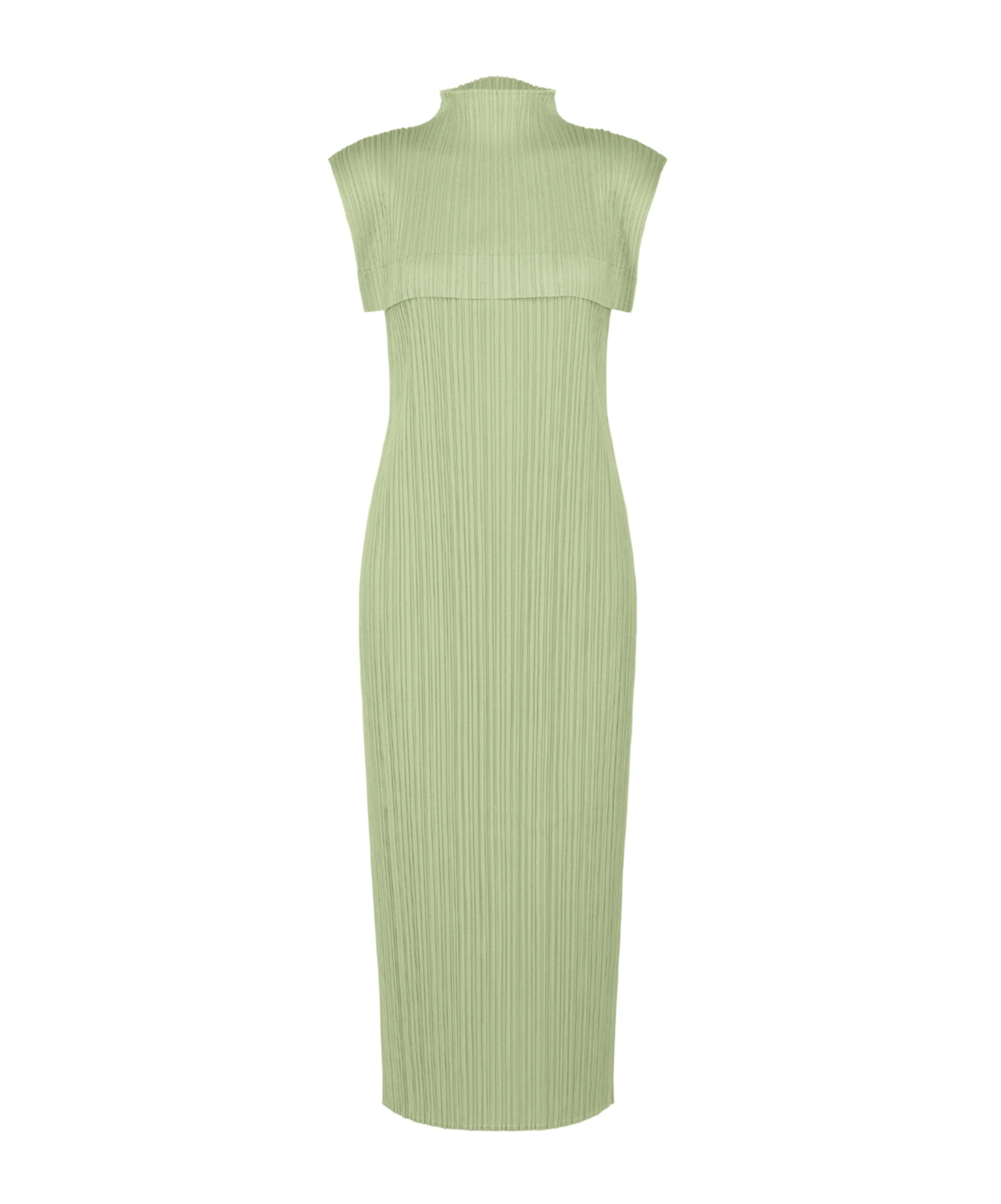 Issey Miyake Pleated Sleeveless Dress In Green