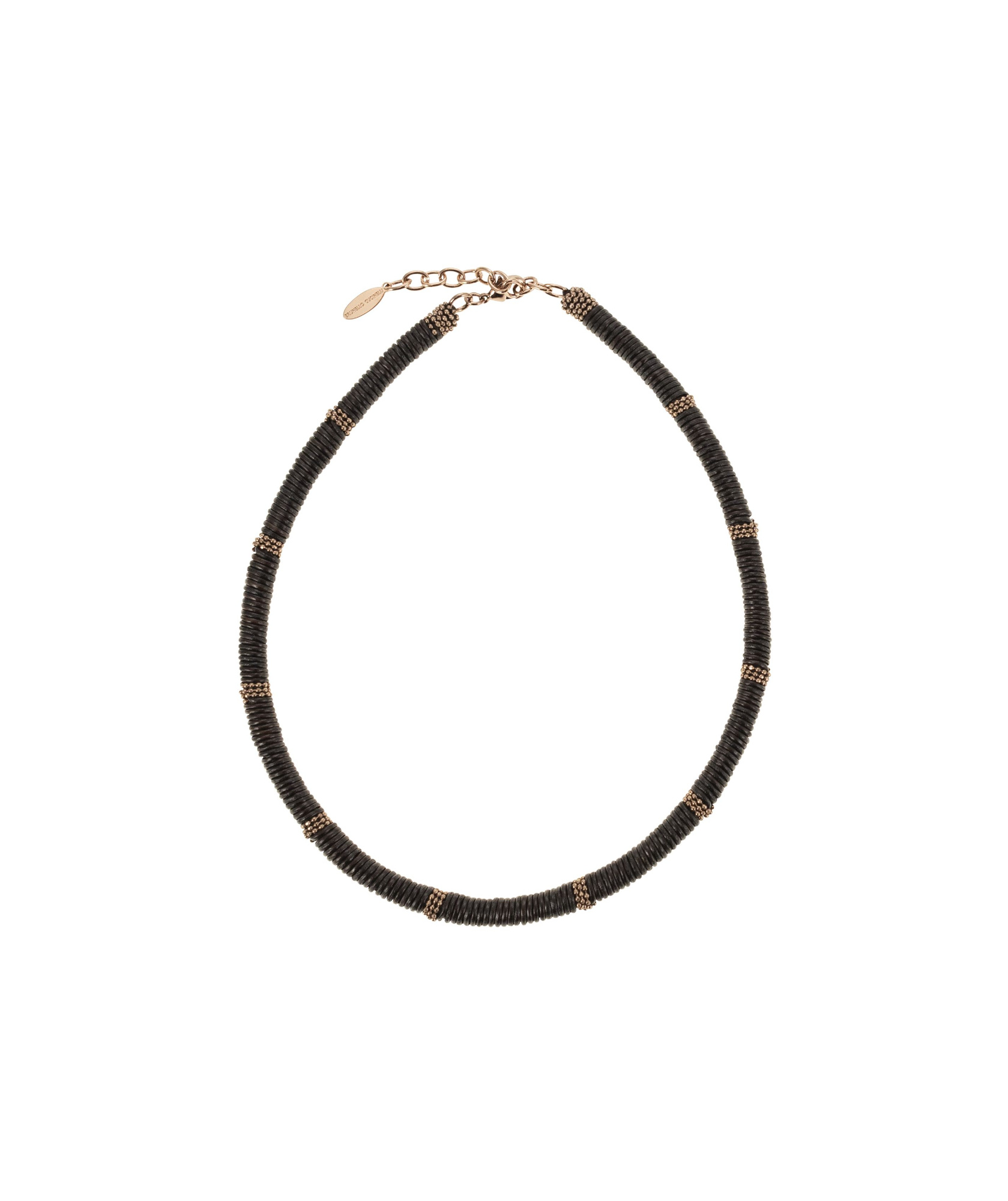 Brunello Cucinelli Tubular Structure Neck Chain In Black