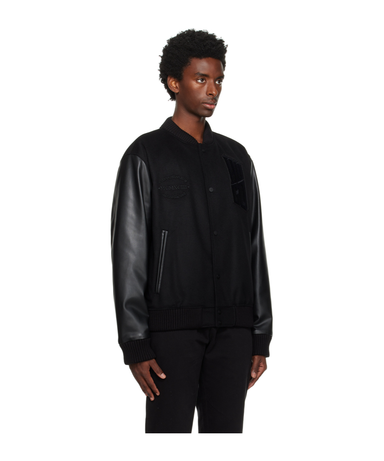 Hugo Boss Black Appliqué Bomber Jacket In Black
