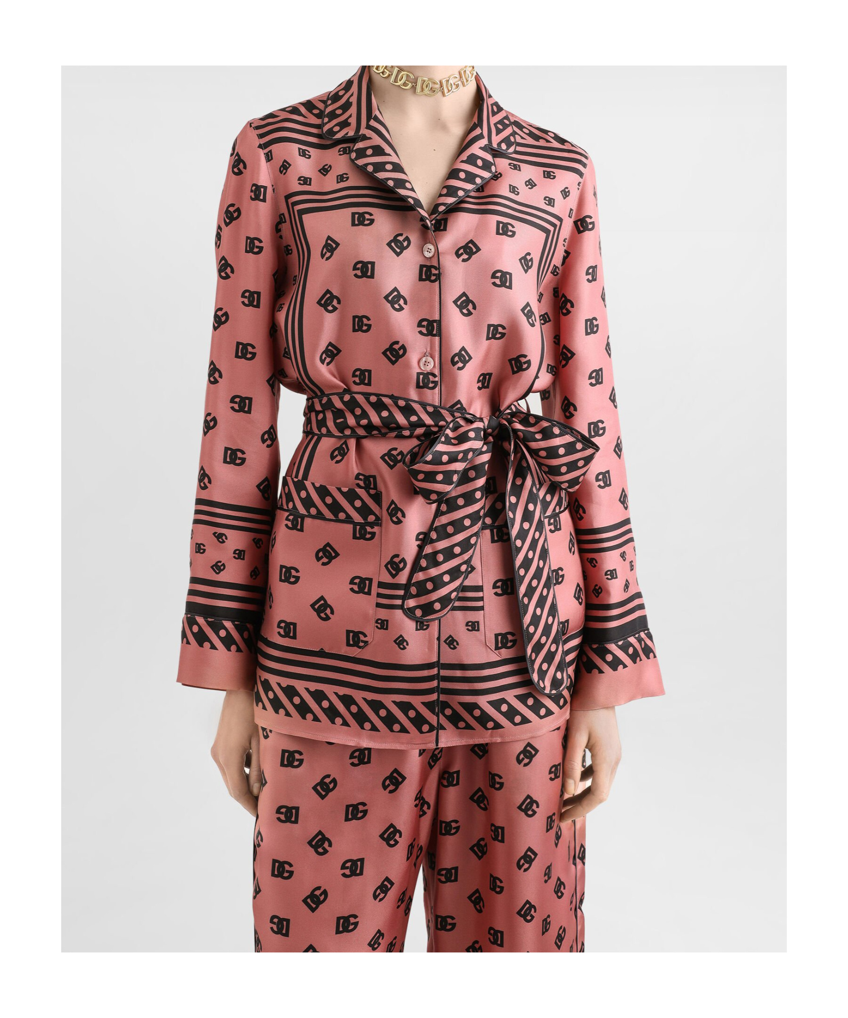 Dolce & Gabbana Printed Shirt In Pink