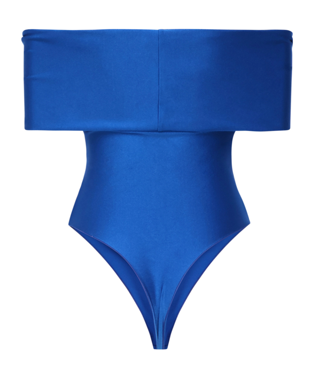 The Andamane Bodysuit With Crossover Neckline In Blue