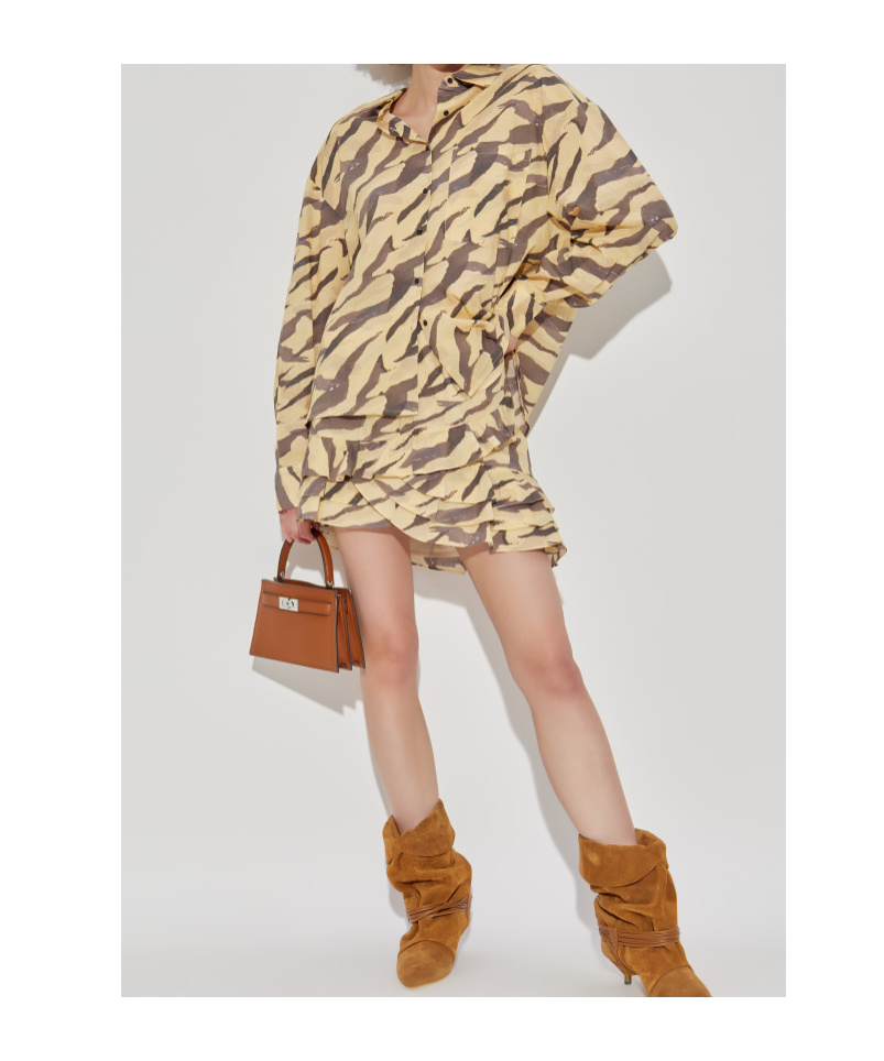 Iro Dauna Tiger-print Ruffled Mini Skirt In Brown