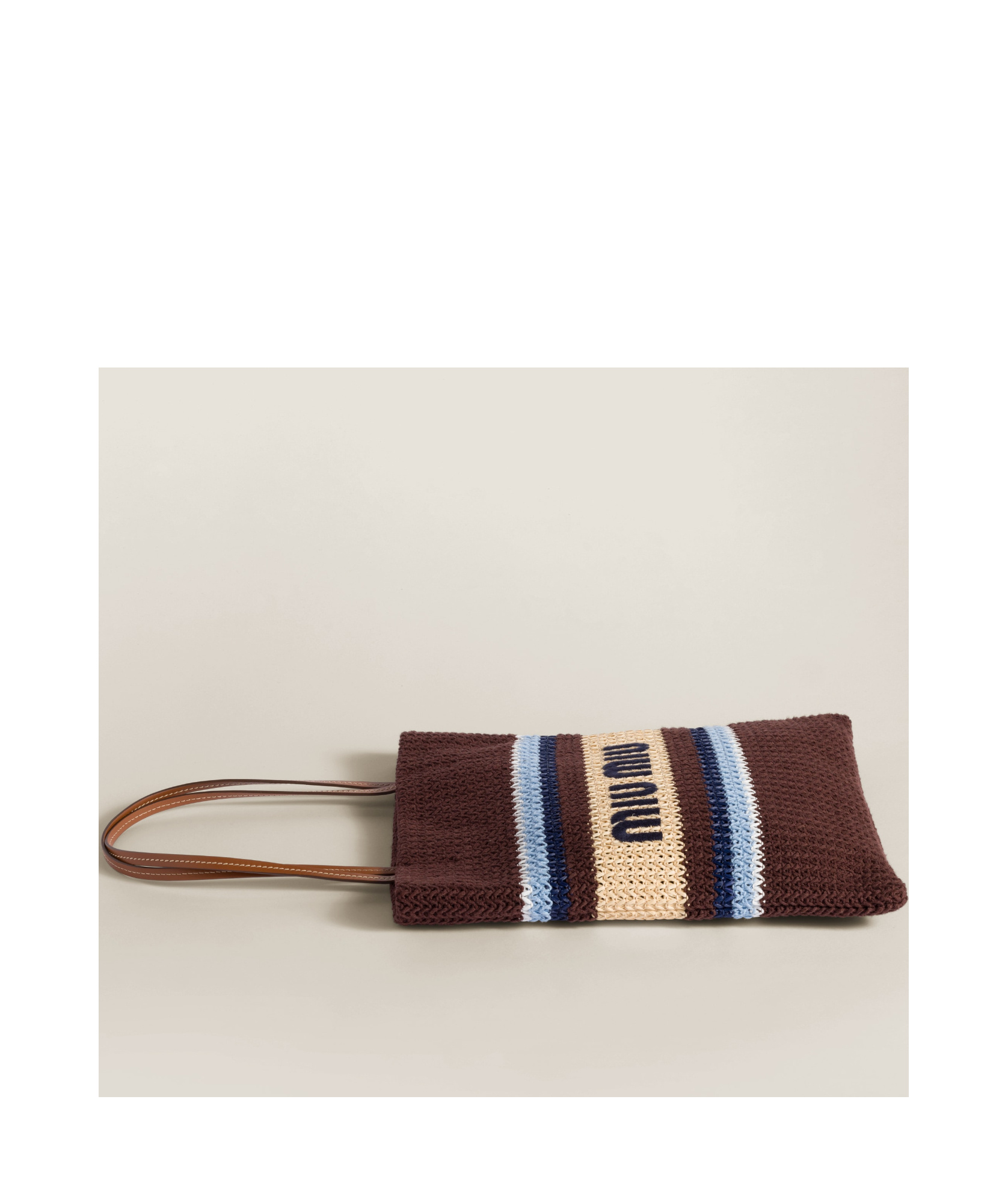 Shop Miu Miu Raffia-effect Woven Tote Bag In Multicolor