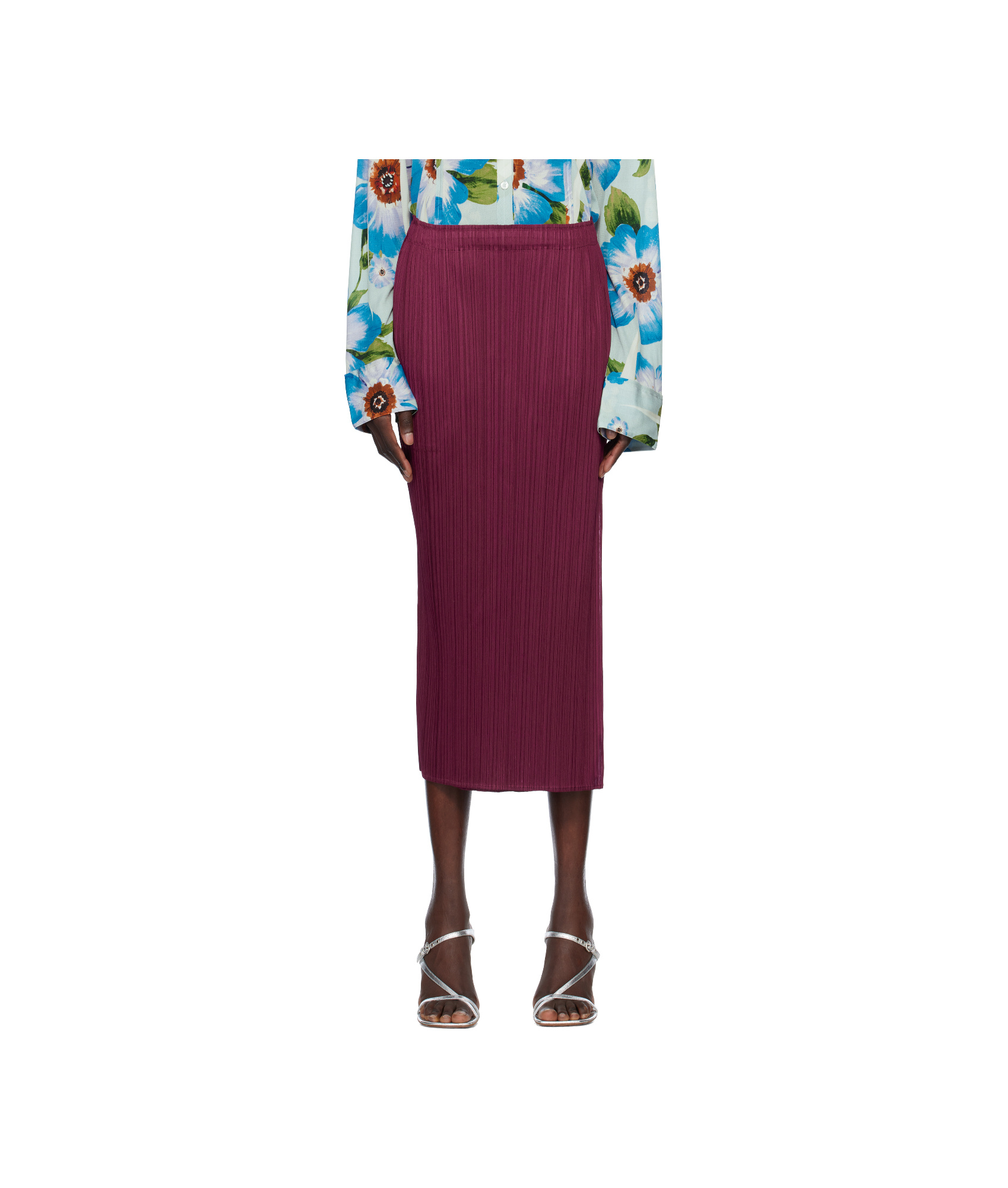 Issey Miyake Purple Monthly Colors March Midi Skirt In Purple