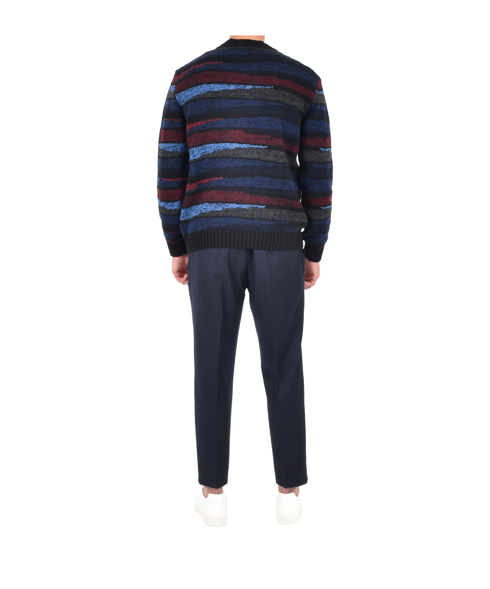 Missoni Striped V-neck Cardigan In Blue