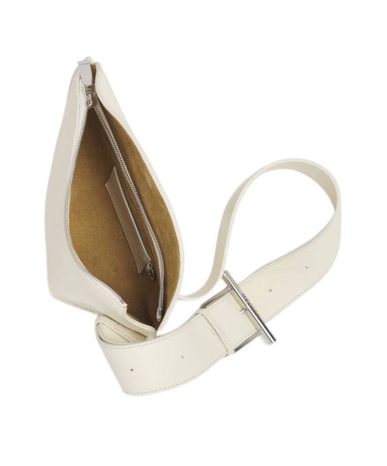 Alexander Mcqueen Leather T-bar Sling Cross-body Bag In Cream