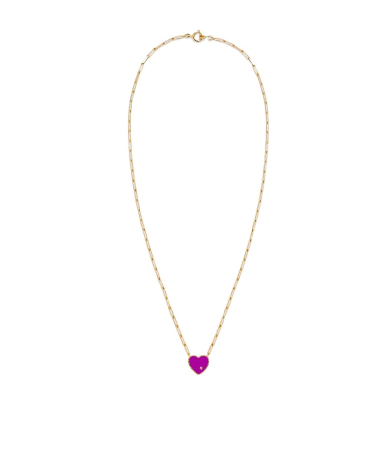 Shop Yvonne Léon Heart-shaped Necklace In Yellow