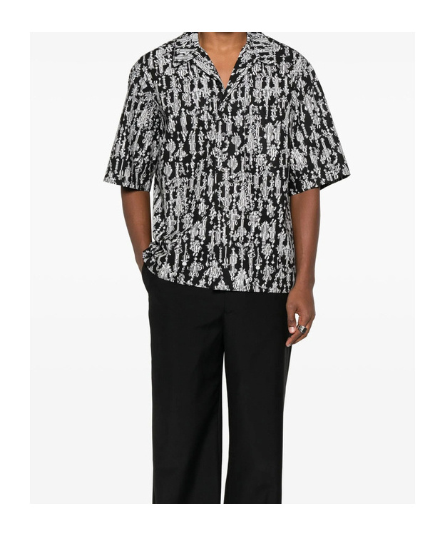 Alexander Mcqueen Crystal-pattern Short-sleeve Shirt In Multi