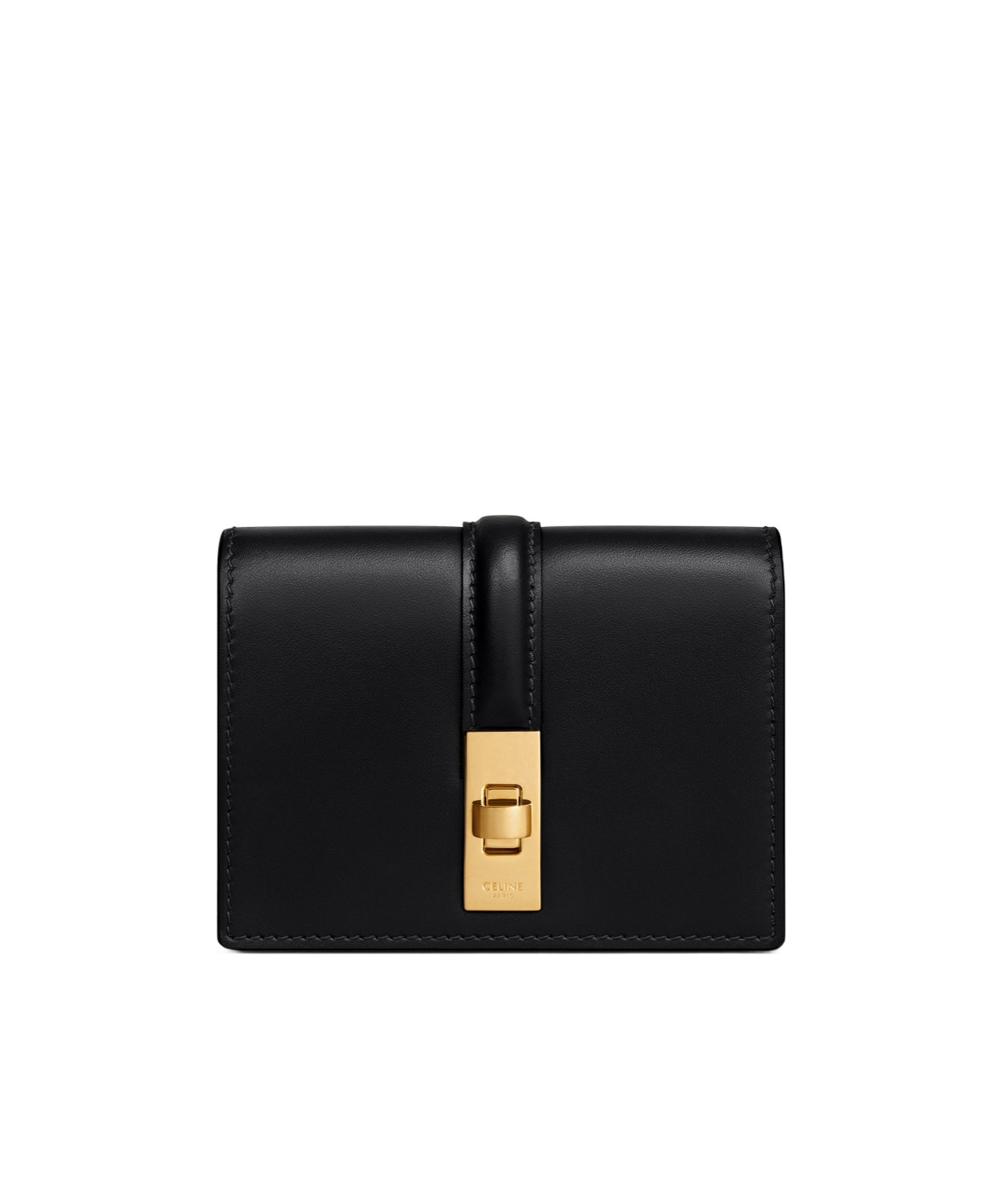 Celine Triomphe Flip Card Bag In Black