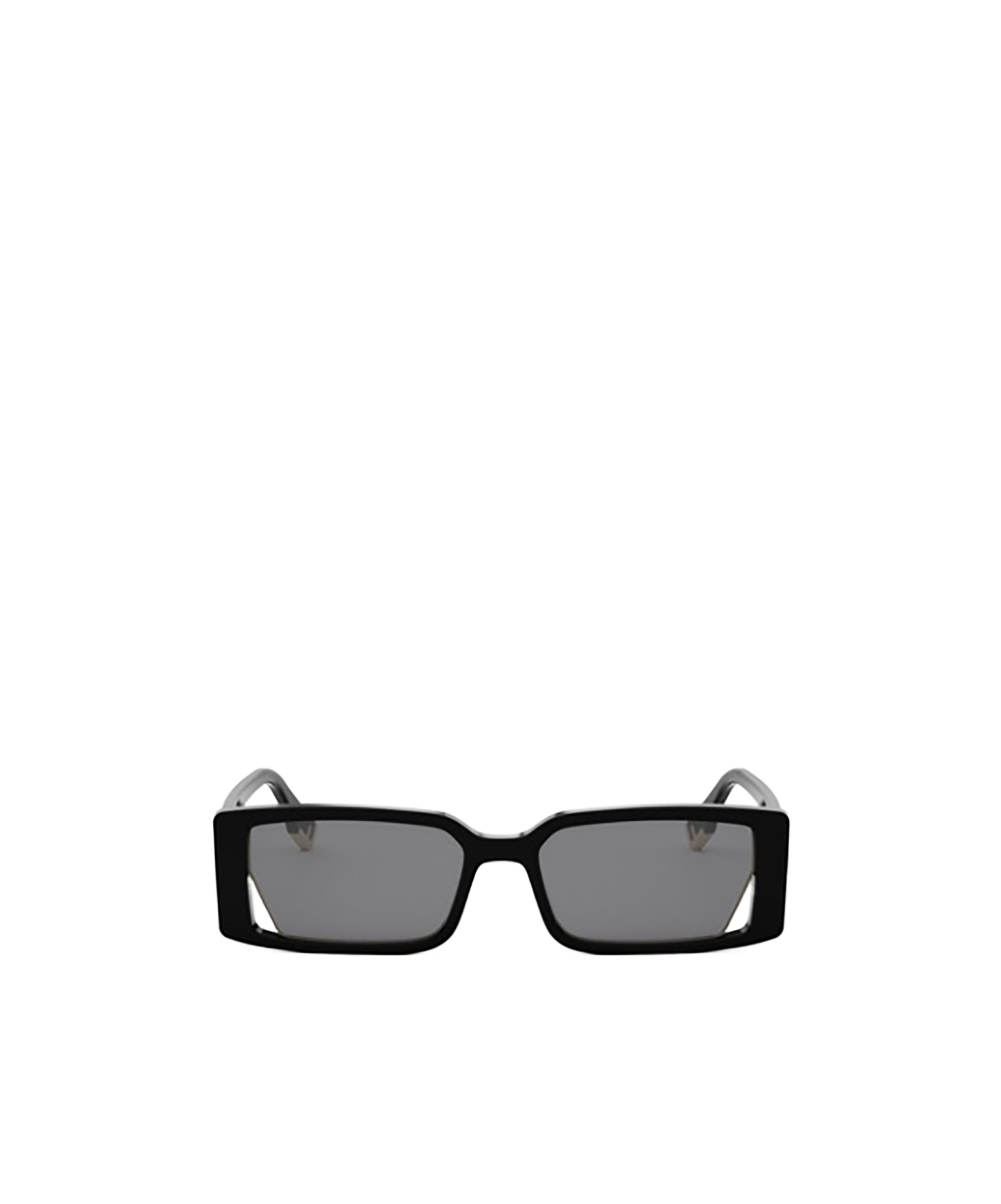 Fendi Way Rectangular Sunglasses, 53mm In Shiny Black/grey