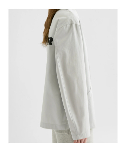 Jil Sander Logo-print Cotton Taffeta Jacket In Gray