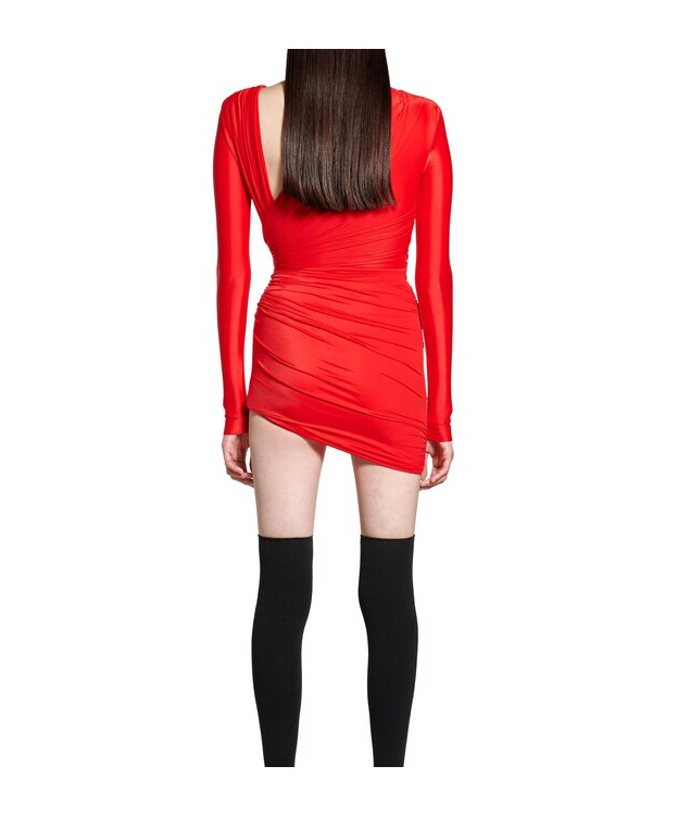 Balenciaga Draped Mini Dress In Red
