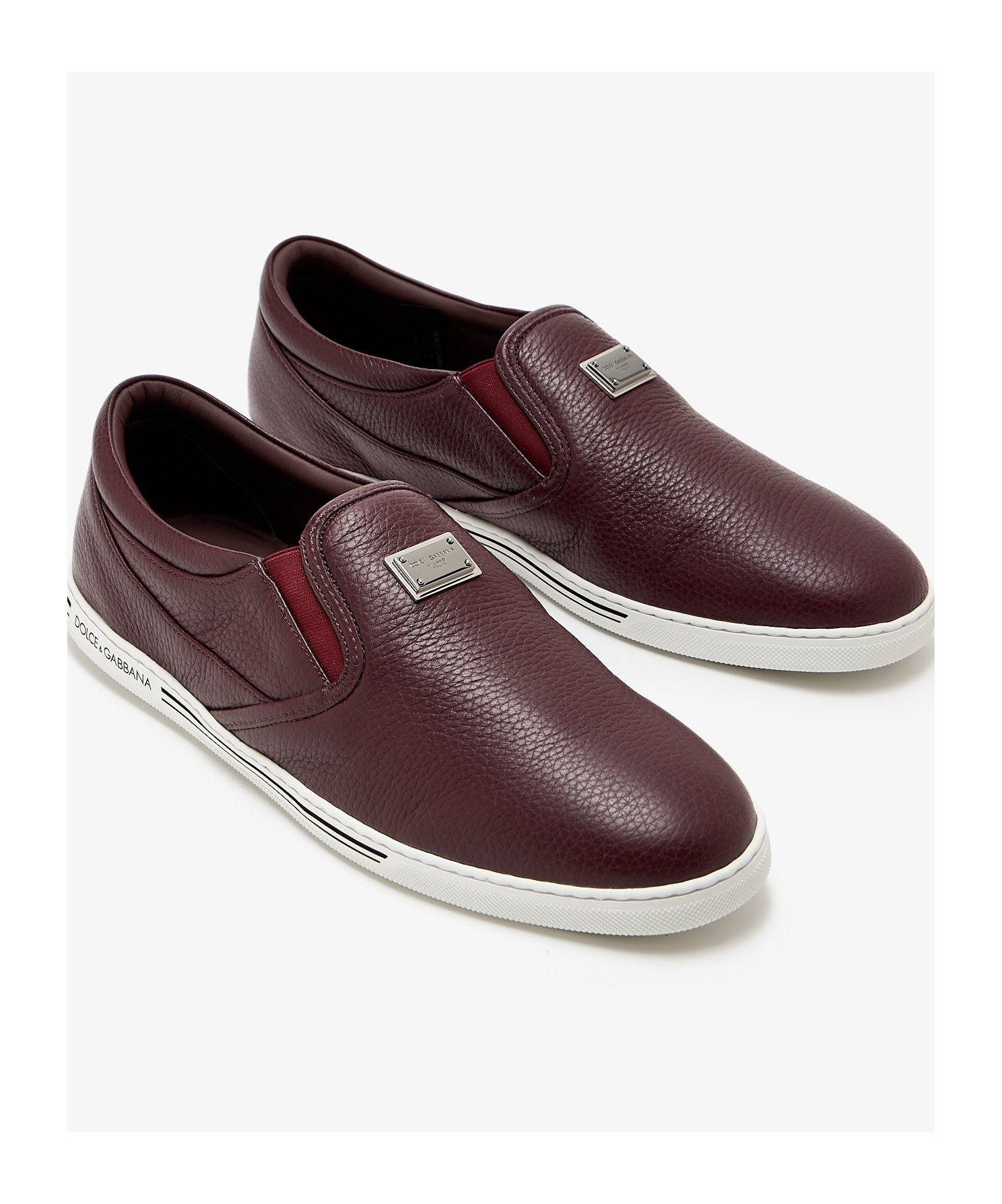 Dolce & Gabbana Saint Tropez Deerskin Sneakers In Red