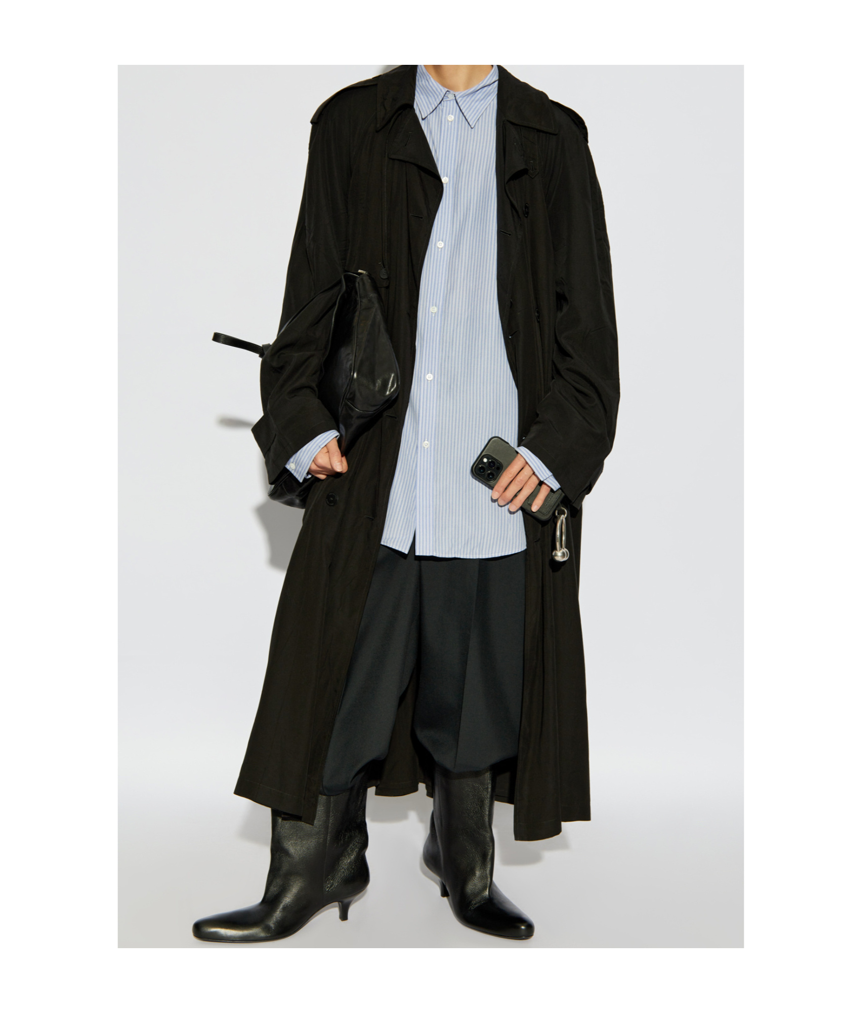Balenciaga Cotton Car Coat In Black