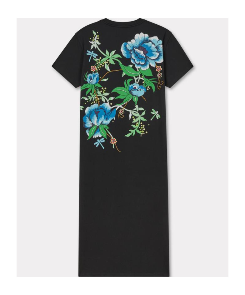 Kenzo Peonies Maxi Dress In Black