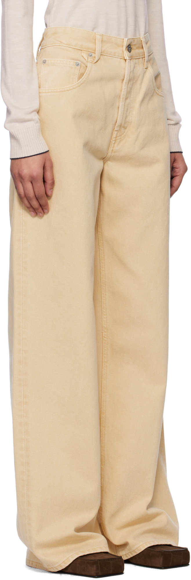 Jacquemus Le De Nimes High-rise Bootcut Jeans In Nude