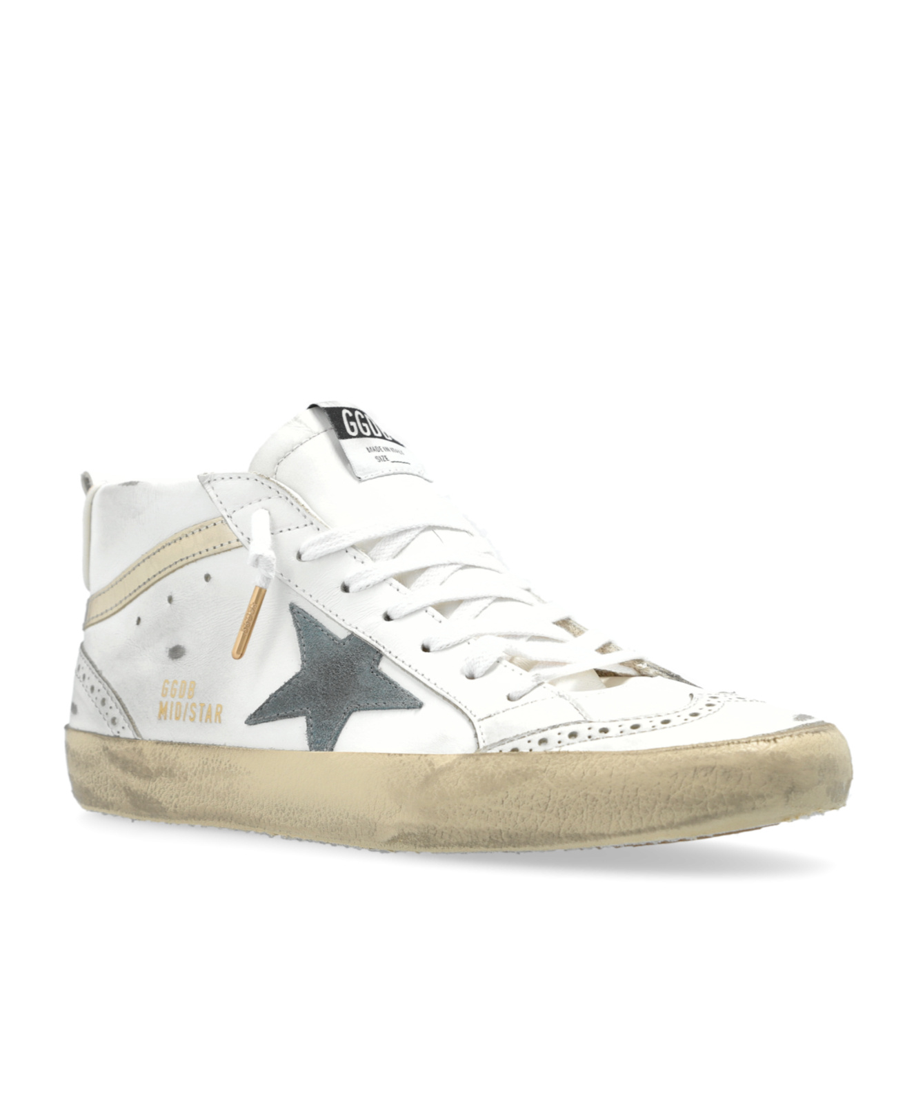 Golden Goose Mid Star Glitter Sneaker In White