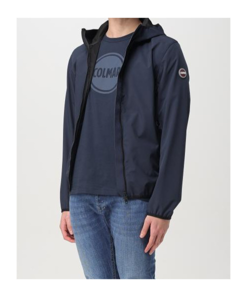 Colmar Logo Patch Hooded Zipped Jacket In Blue