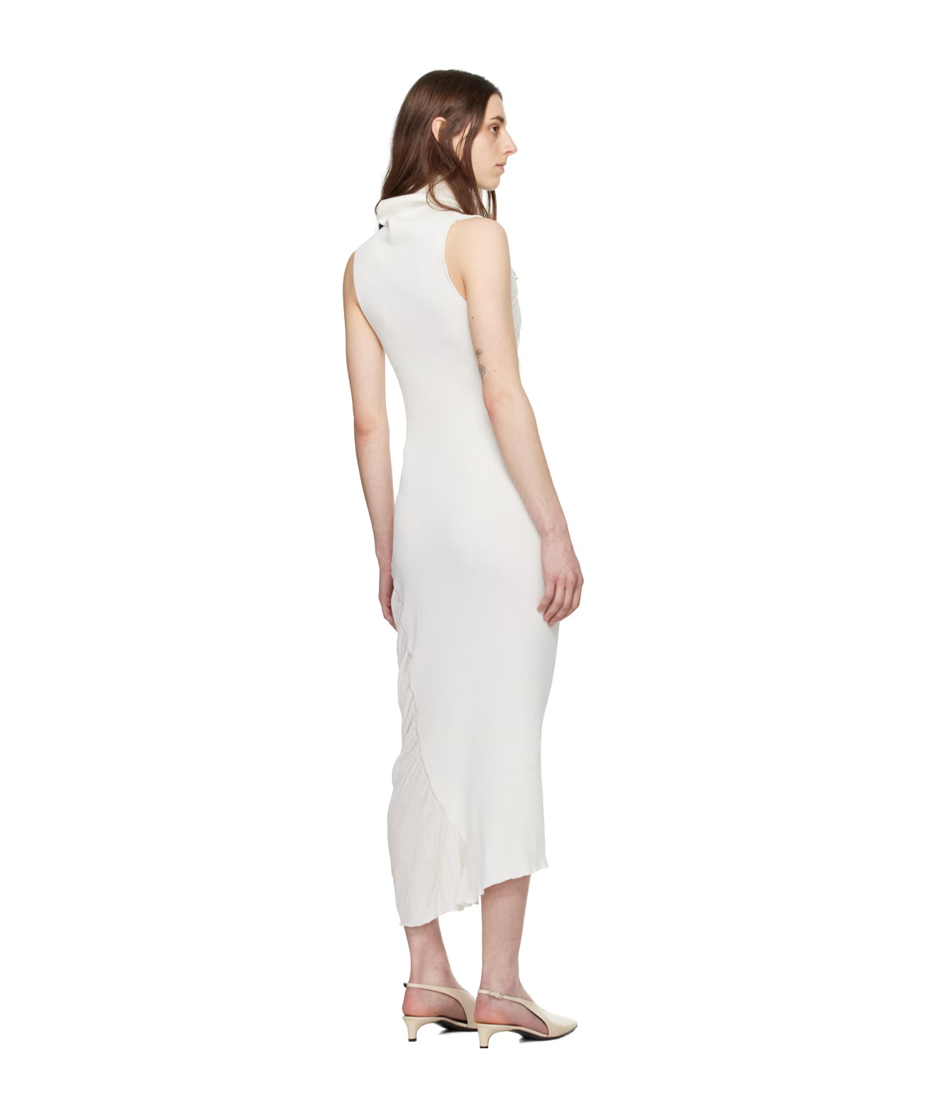 Issey Miyake Sleeveless Dress In White