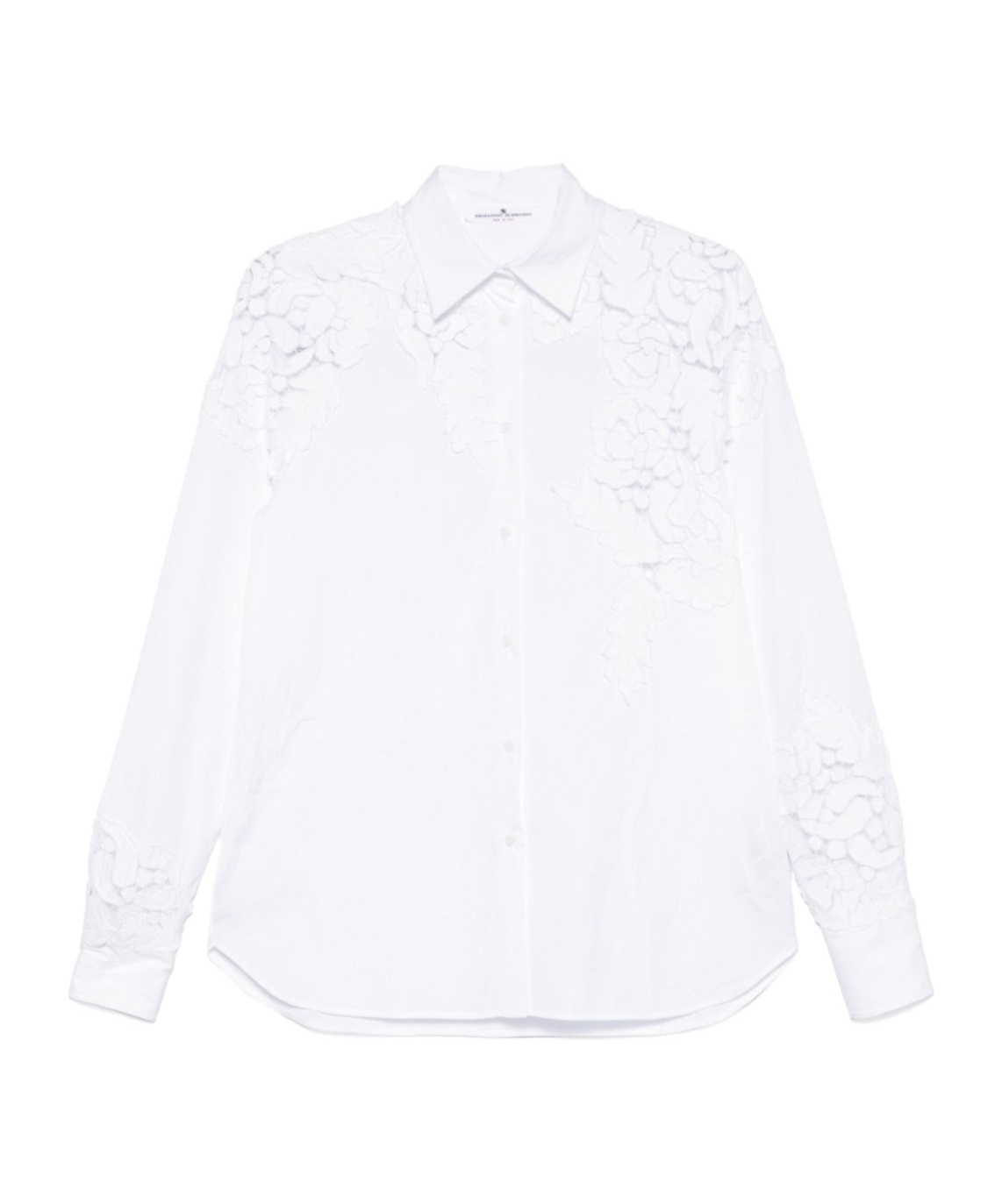 Ermanno Scervino Lace-panelling Poplin Shirt In White