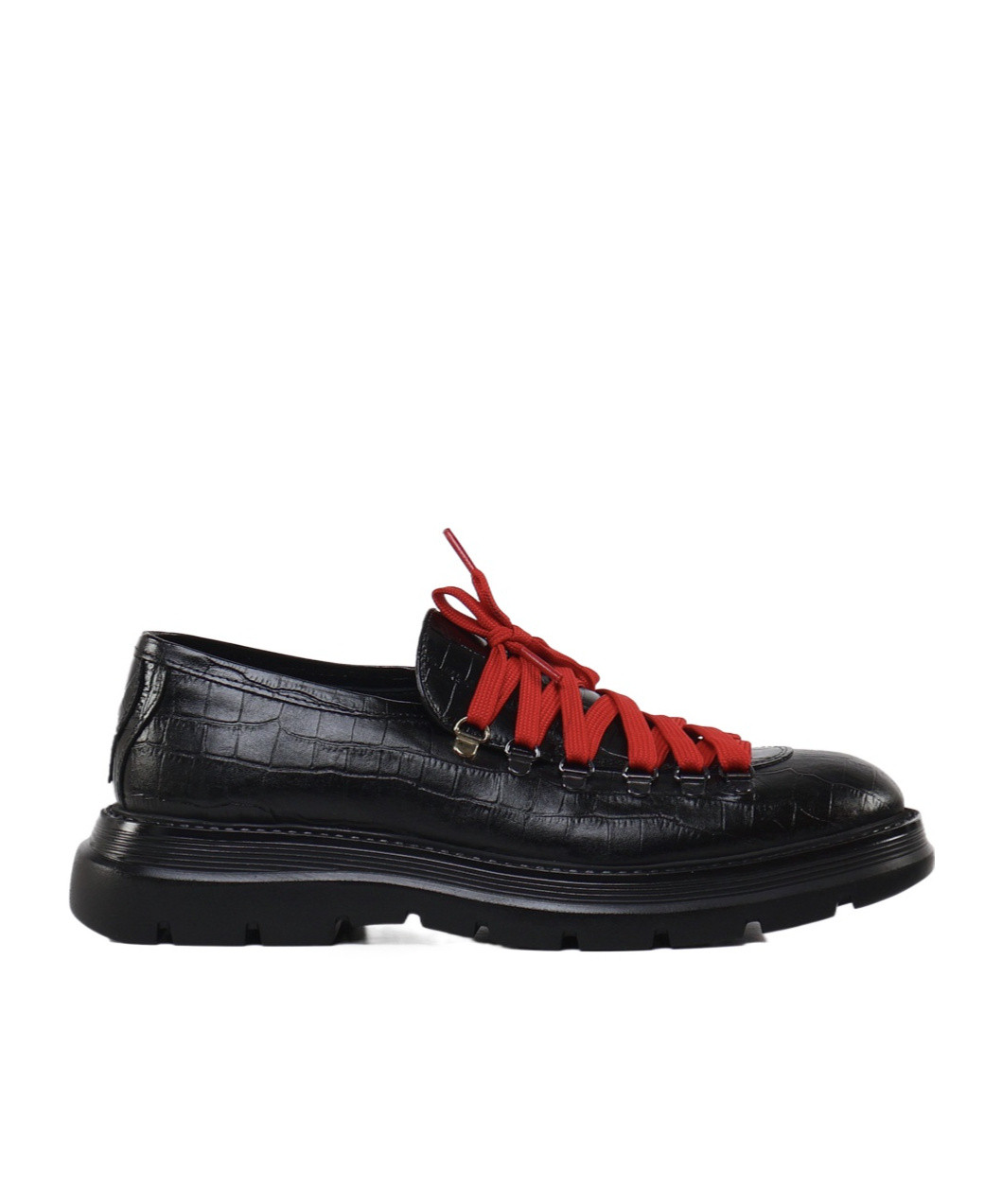 Giuliano Galiano Embossed-crocodile Leather Derby Shoes In Black