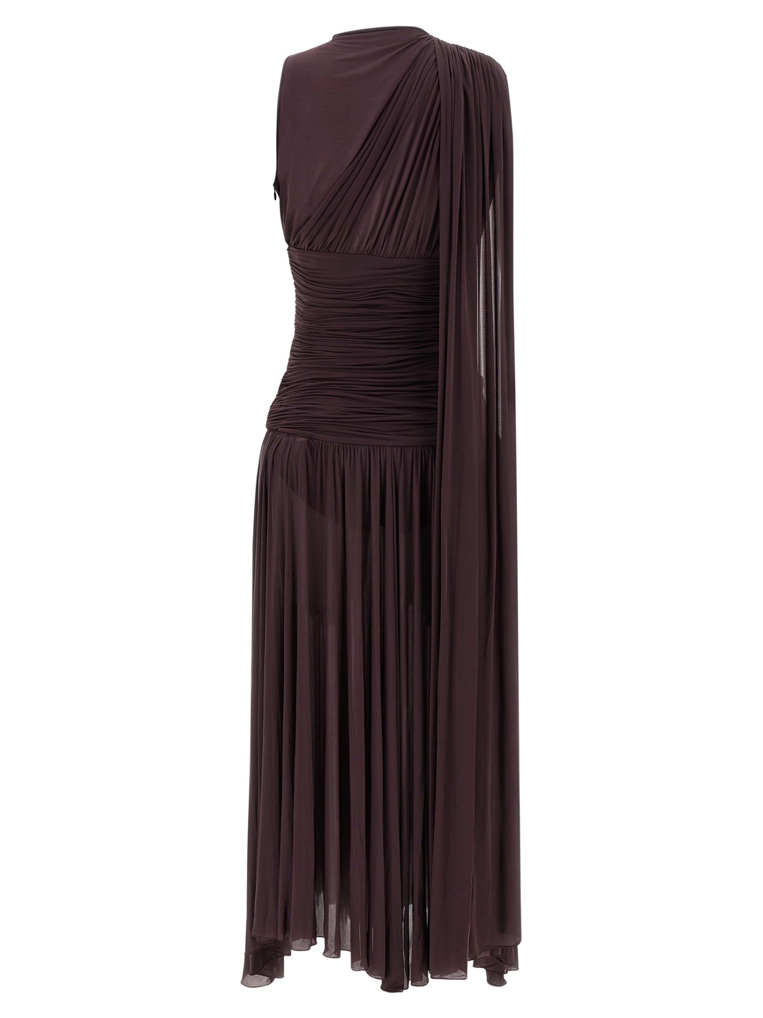 Magda Butrym One Shoulder Draped Floor-length Dress In Black