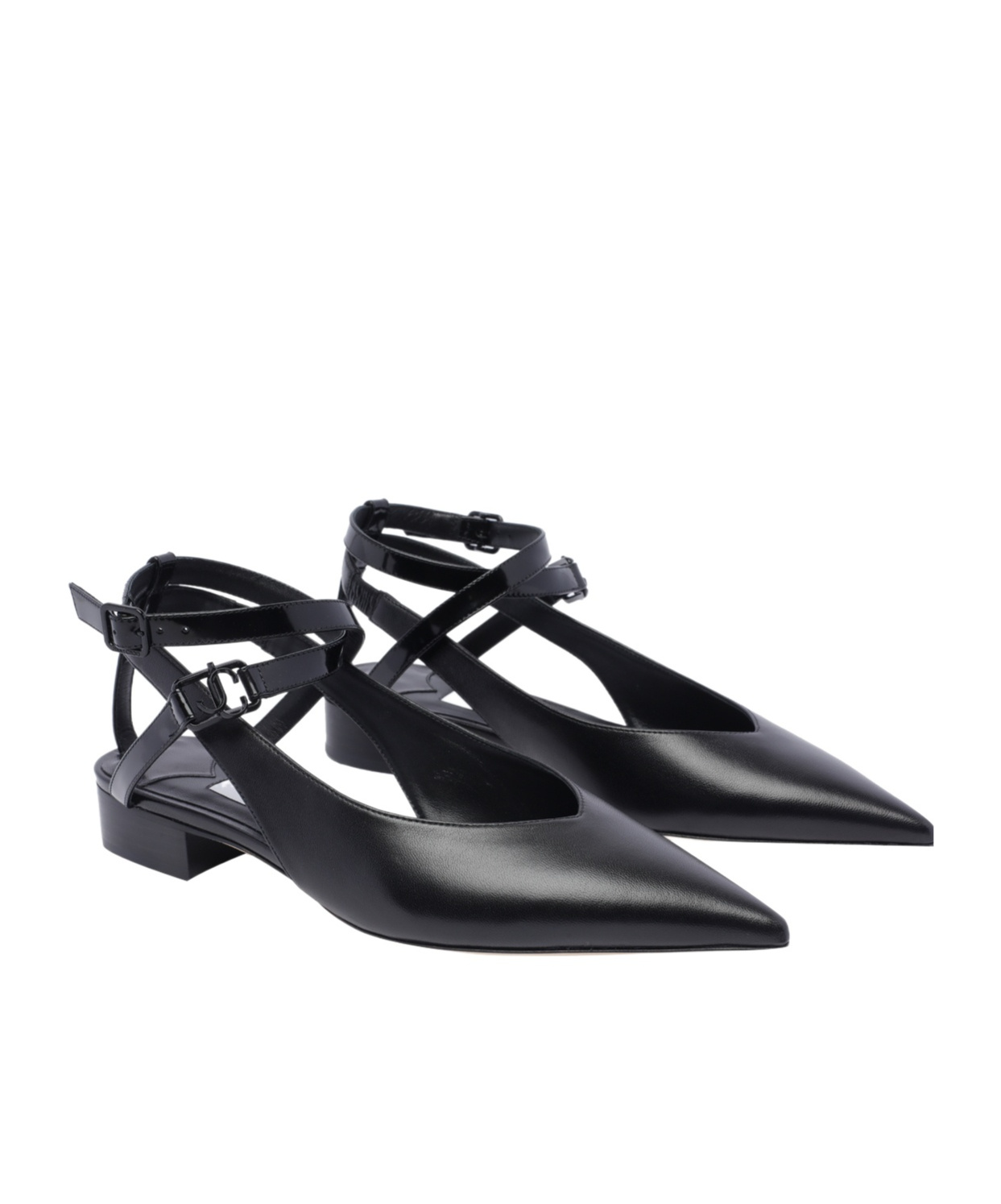 Jimmy Choo Pointed Flat Sandals In Black