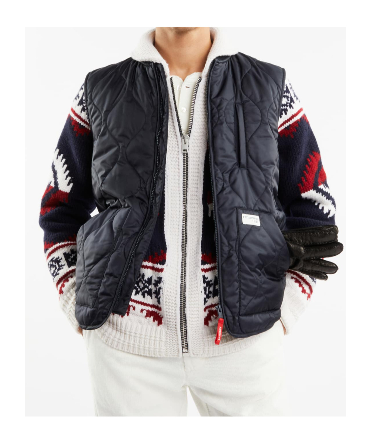 Fay Logo-patch Gilet In Black