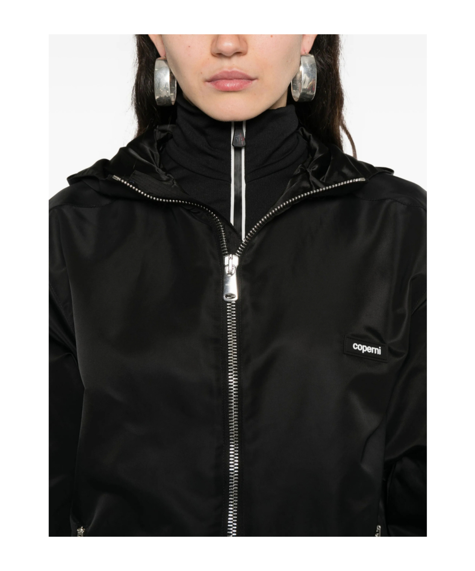 Coperni Hooded Zip-up Casual Jacket In Black