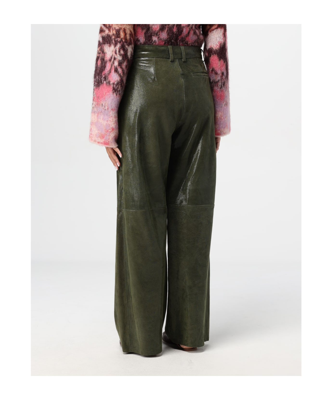 Forte Forte Pants Woman Color Green In Multicolor