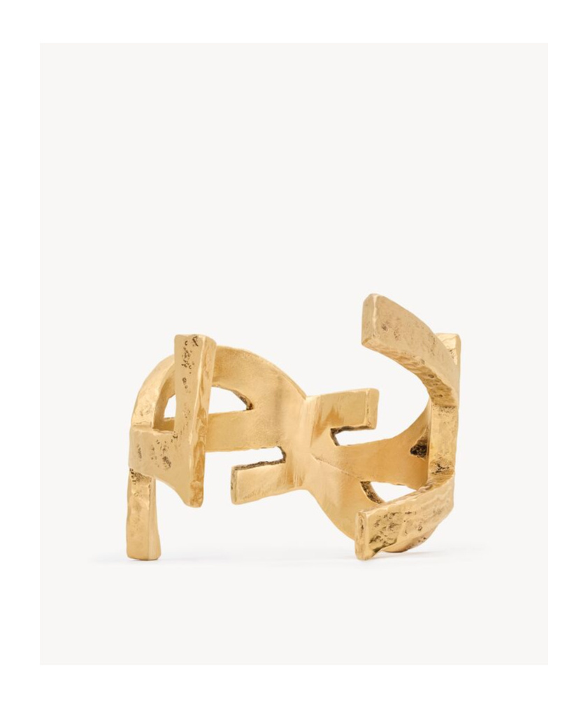 Saint Laurent Cassandre Cuff In Metal