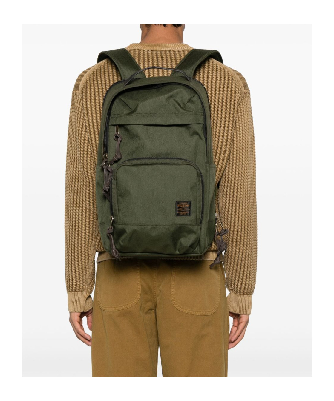 Filson Military Green Multi-pocket Backpack With Zip  In Green