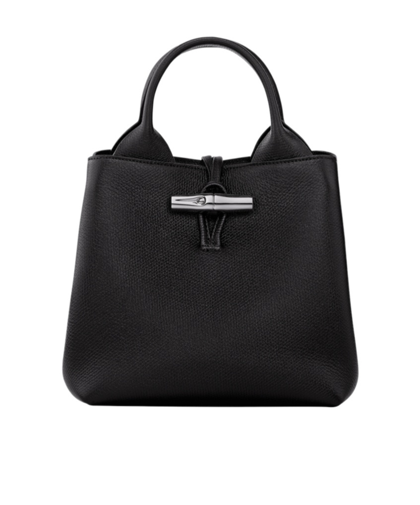 Longchamp Leather Tote Bags In Black