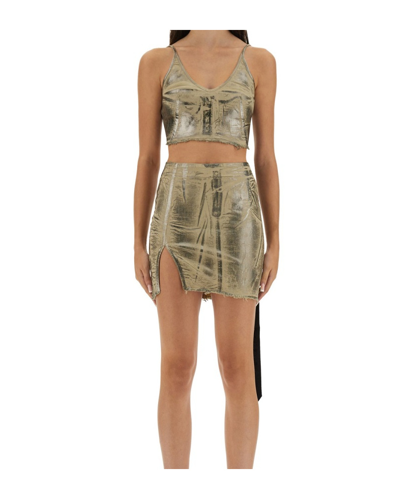 Rick Owens Drkshdw Short Suspenders In Brown
