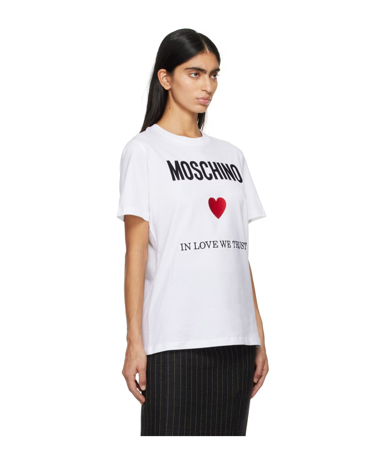 Moschino Item O-neck Short-sleeved T-shirt In White