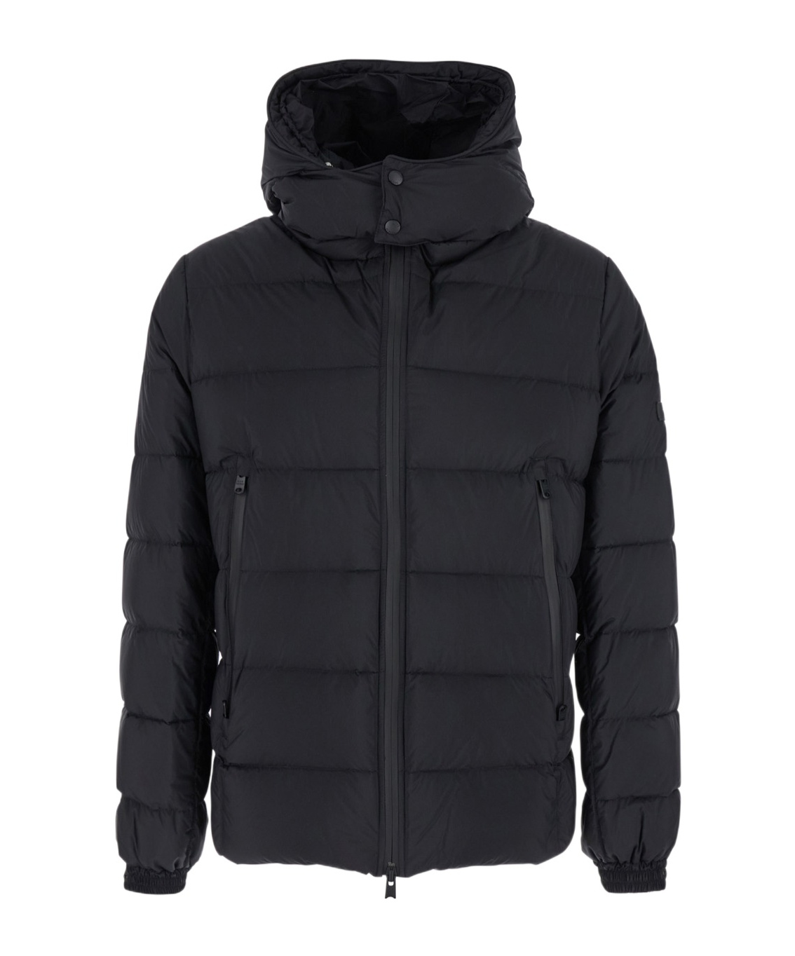 Tatras Borbore Black Down Jacket With Hood And Logo Patch On The Side In Tech Fabric Man In Black