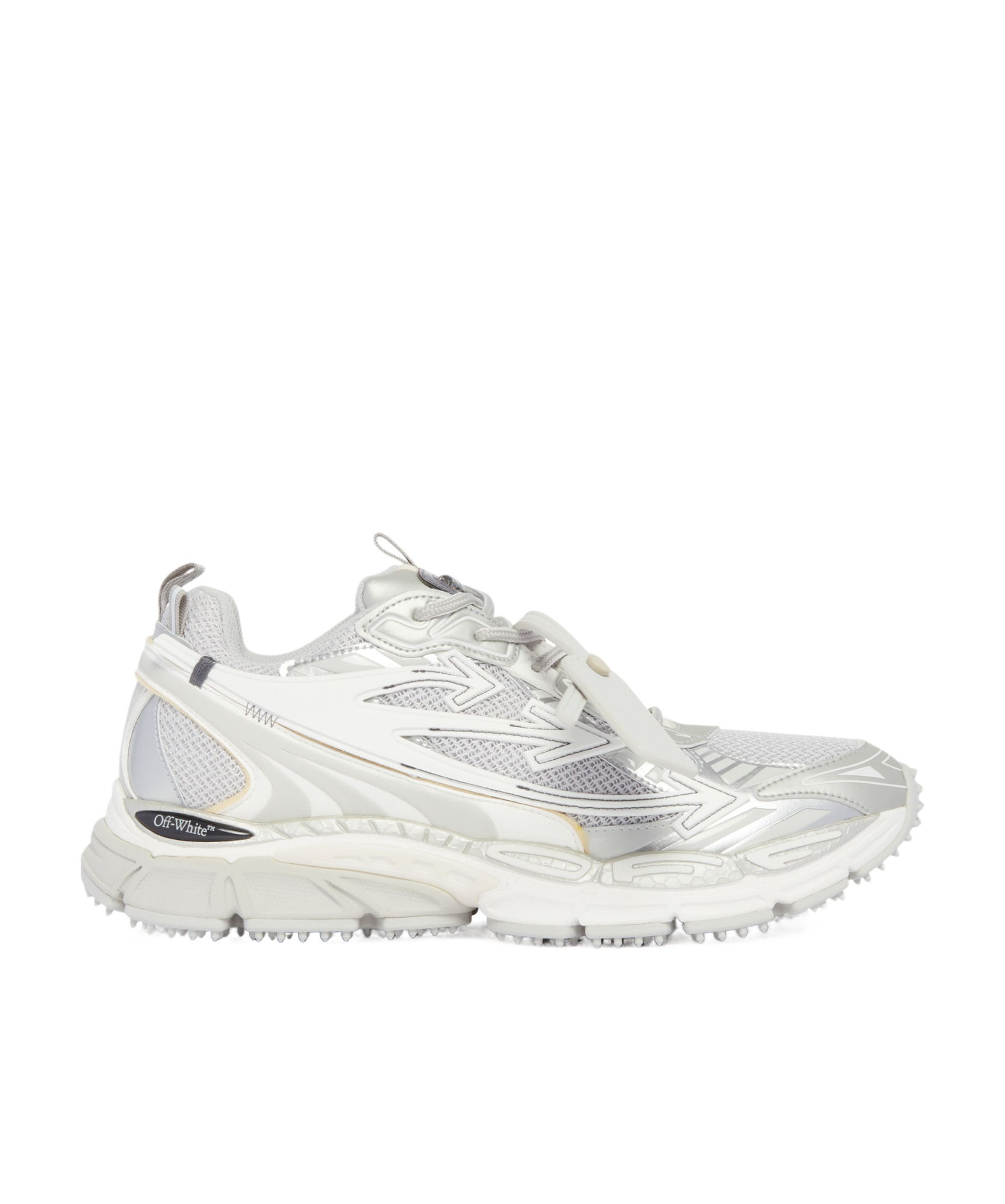Off-white Ow Be Right Grey Low Top Sneakers With Zip-tie Detail In Mesh And Leather Man In Gray