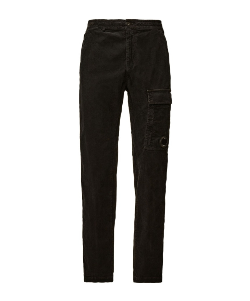 C.p. Company Corduroy Cargo Trousers In Black