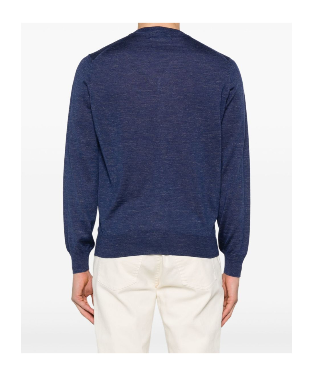 Brunello Cucinelli Men Long Sleeve Crew-neck Sweater In Blue