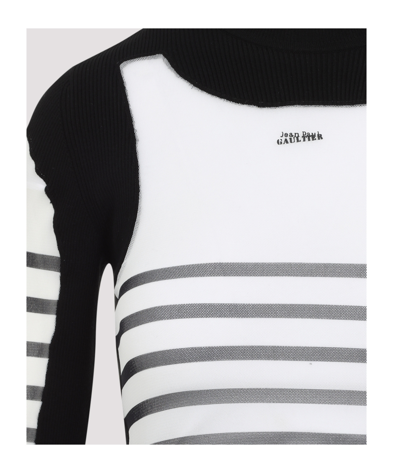 Jean Paul Gaultier Printed 'mariniere' Knit Pullover In White