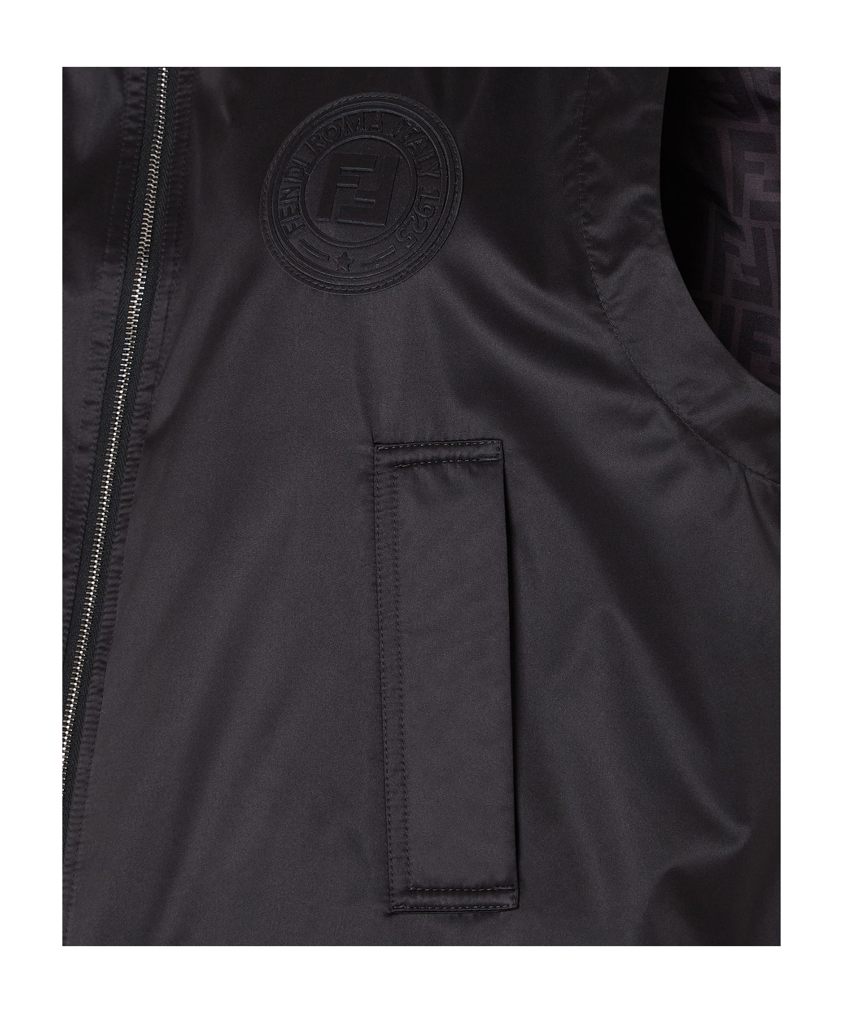 Fendi Cropped Gilet With High Collar In Black