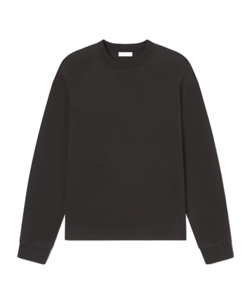 Agolde Long Sleeve Drop Shoulder Tee In Black
