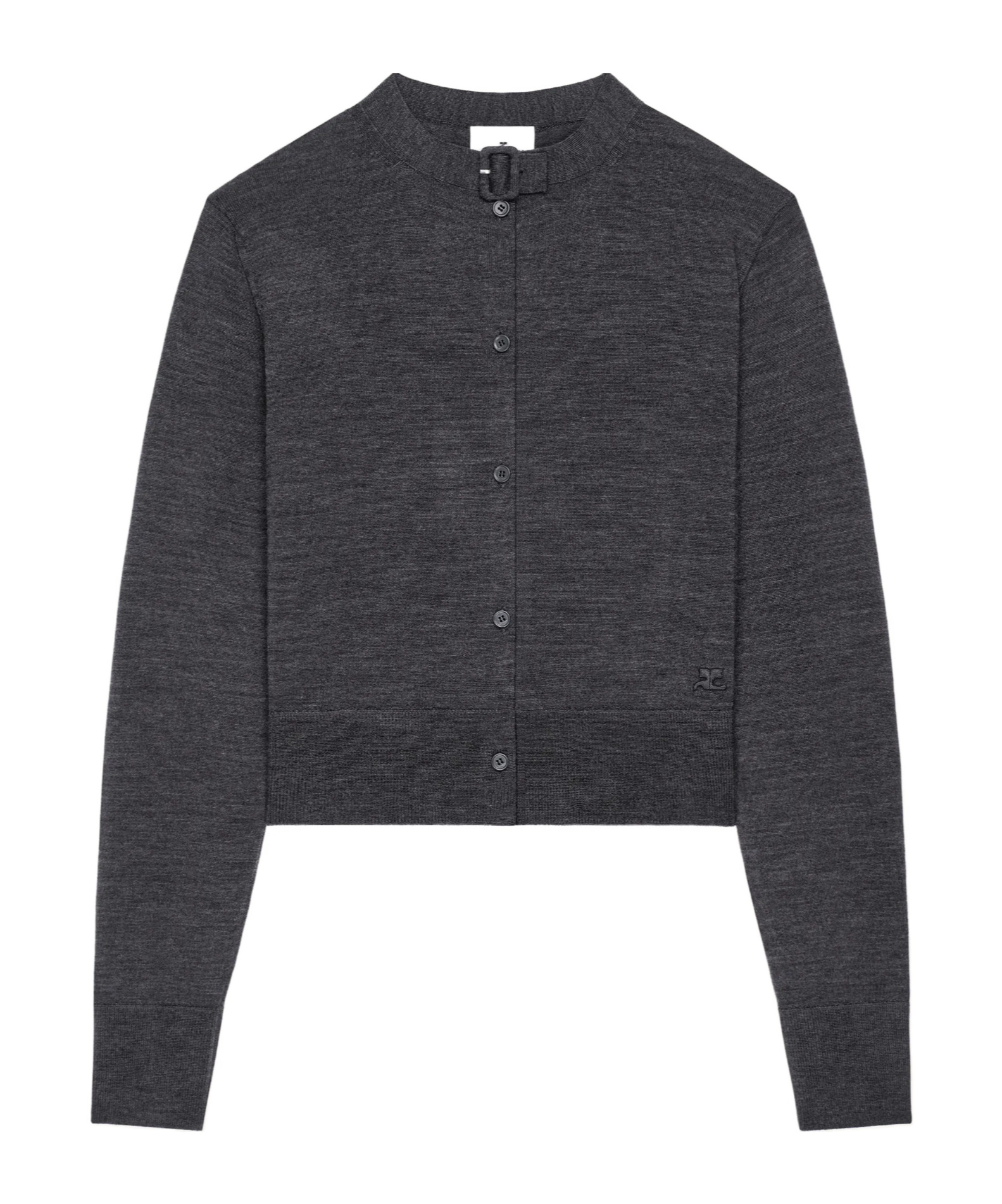 Courrèges Buckle Button Cardigan In Black